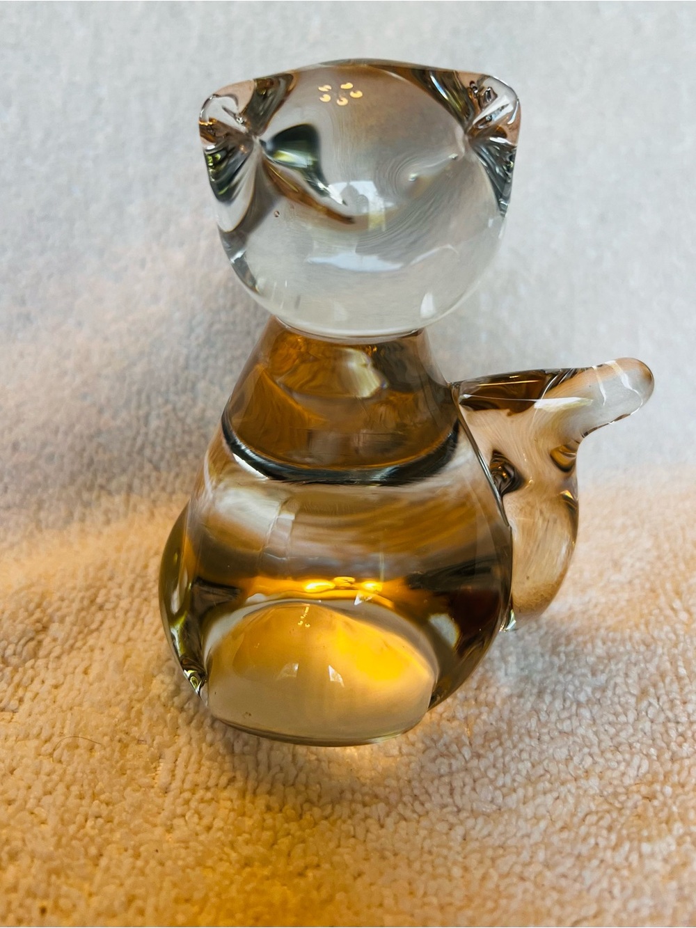 Balos -.Clear Glass Decorative Cat Sculpture Home Accents